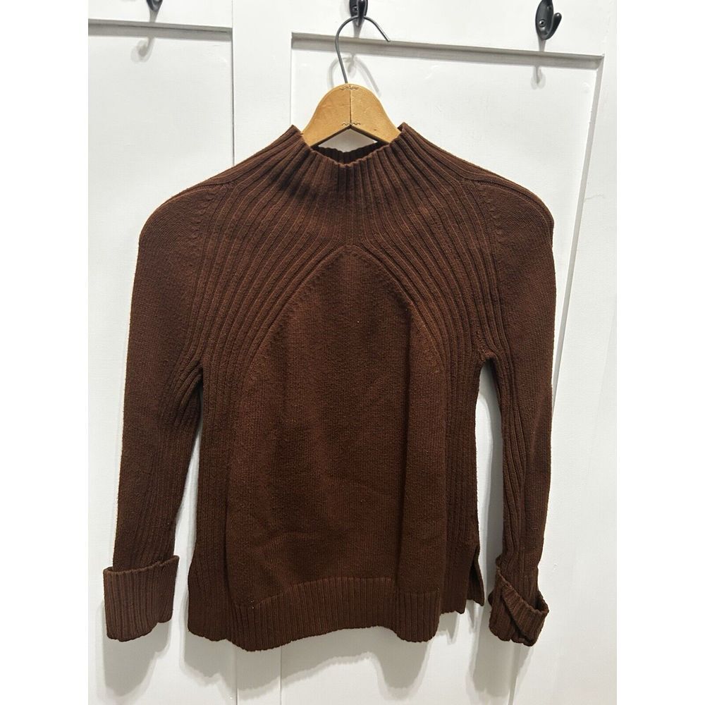 Talbots Sweater Women's Medium Brown Knit Pullover Career Workwear Office